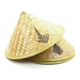 Sombrero Gorro Tradicional Bambú Diseño Hojas Chino 