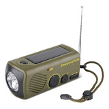 Radio Portátil Solar Manivela Usb Recargable Con Linterna So