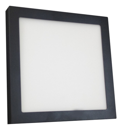 Painel Plafon Led Sobrepor Quadrado Jetblack Luz Neutra 25w 