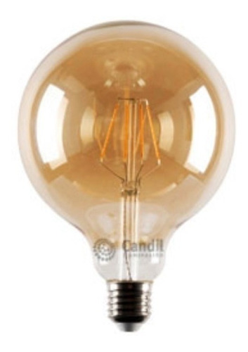 Lámpara Filamento Globo Led Vintage Ambar 6w Candil