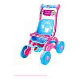 Carrinho De Bonecas Infantil Rosa Passeio Menina 60cm