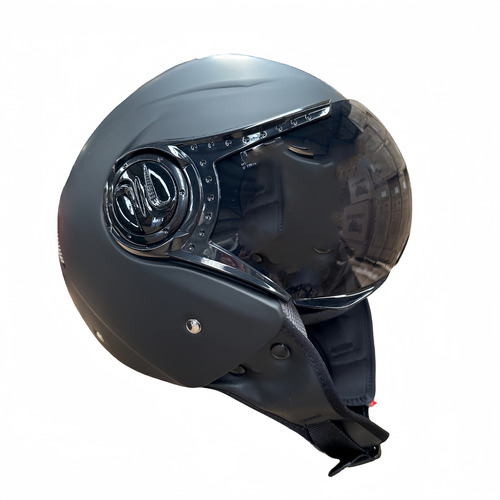 Casco Para Motos Tipo Piloto Clasico Negro Mate Certificado