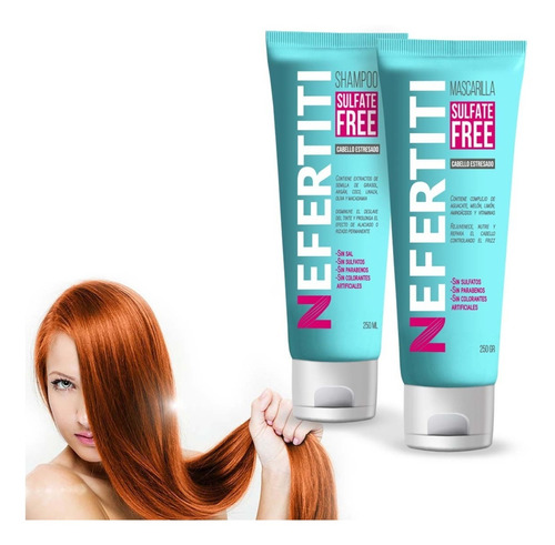 Nefertiti Shampoo Y Mascarilla Sulfate Free Cabello Dañado