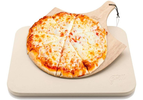 Piedra Para Pizza Hans Grill, Rectangular, 38x30cm, + Tabla