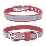 Mcdobexy Reflectante De Cuero Ajustable Collar De Perro De P