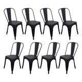 8 Cadeiras Tolix Industrial Aço Resistente Bar Restaurante Estrutura Da Cadeira Preto