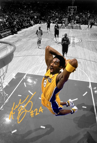 Quadro Placa Poster Kobe Bryant Enterrada Autógrafo