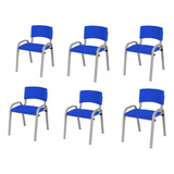 Kit 6 Cadeira Iso Escola Infantil Estudo Base Cinza