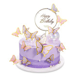 22pzs Decoración Pastel De Mariposa Letrero Feliz Cumpleaño