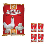 Kit 4 Farinha De Cálcio 1kg Para Galinha Suplemento Mineral