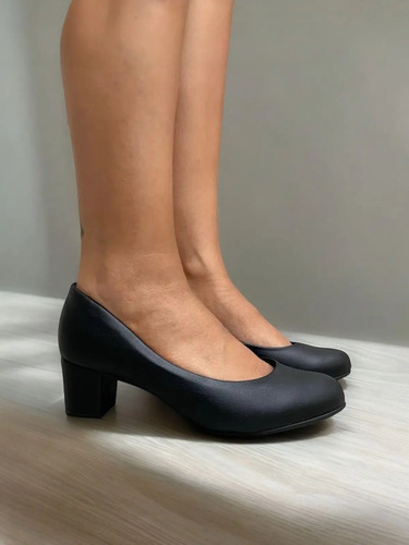 Sapato Feminino Salto Grosso Baixo Quadrado Confortável | MercadoLivre