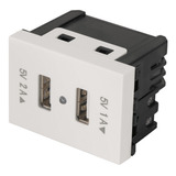 2 Puertos Usb, 1.5 Módulos Española, Color Blanco 47057