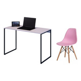 Combo Moderno Cadeira Eames Rosa E Mesa Vintage Promo