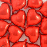 Balão Metalizado Coração Vermelho 20cm -  50 Unidades