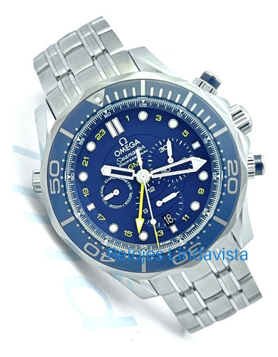 Reloj Omega Seamaster Coaxial Gmt Azul Acero Jumbo