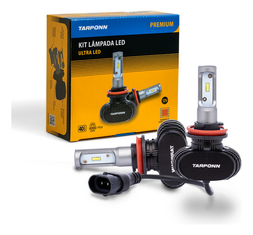 Kit Lâmpada Tarponn Ultra Led H11 40w 9/32v 8000lm 6000k