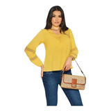 Blusa Casual Mujer Color Mostaza 991-54