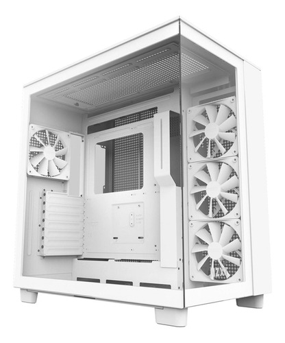 Gabinete Gamer Nzxt H9 Flow Atx 4fan Cristal Templado Blanco