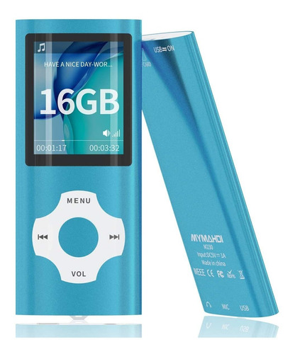 Reproductor Portátil Mp3 Con Tarjeta De Memoria De 16 Gb