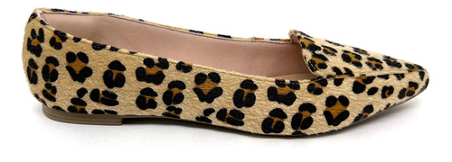 Sapatilha / Slingback Bico Fino Animal Print Onça Oncinha