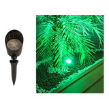 Luminária Spot Espeto De Jardim Led 5w Verde A Prova D'água