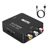 Convertidor Goxmgo Rca A Hdmi, Caja Adaptadora De Vídeo Mini