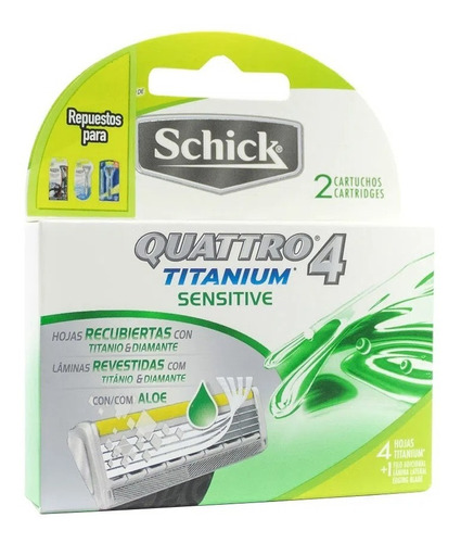 Schick 4 Titanium Repuesto X2 - Unidad a $9450