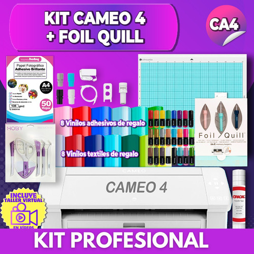 Kit Premium Cameo 4 + Foil Quill + Curso En Video