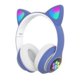 Fone De Ouvido Over-ear Gamer Sem Fio Luuk Young Lt30 Azul Com Luz Led