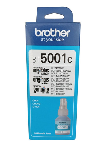 Botella De Tinta Brother Bt5001c Cyan Original Para Hl-t4000