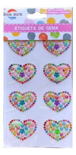 Plancha De Strass Gemas Corazones 