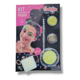 Maquillaje Kit Pinta Pelo Glam Fluo Pintafan Strass Esponja