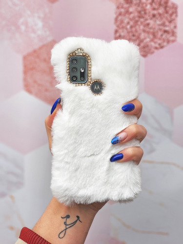 Funda A Pedido Peluche Piel Sintetica Strass Para Motorola