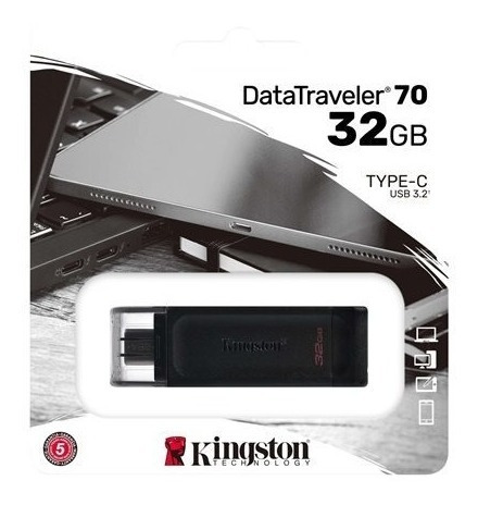 Pendriven Tipo C Kingston Datatraveler 70 Dt70 32gb 3.2 