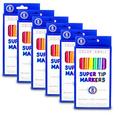 Marcadores Color Swell Super Tip 6 Cajas De 8 Colores Vibran