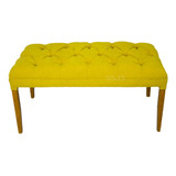 Banco Pie De Cama Capitoné 90cm X 50cm Pana Gamuzada