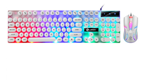 Kit Teclado Semi-mecânico Mouse Gamer 3200dpi Rgb