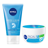 Kit Nivea Sabonete Em Gel Facial + Creme Facial Nutritivo