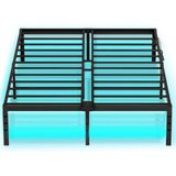 Hoobro Base De Cama Matrimonial Con Luces Led Marco De Cama