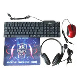 Kit Gamer 4 En 1 Diadema Microfono +mousepad +teclado +mouse