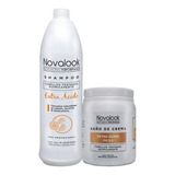 Baño De Crema + Shampoo Extra Acido Novalook 1lt Combo X 2