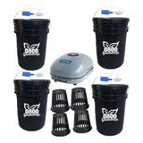 Kit Hidroponia Completo Balde 20 L X4 Aireador 4 Salidas 10w