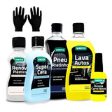 Kit Limpeza Lavagem Automotiva Shampoo Pretinho Cera Luvas