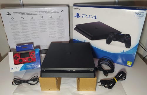 Playstation 4 Slim 500gb Semi-novo Completo Controle Vermelh
