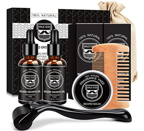 Kit De Crecimiento De Barba: Rodillo Derma Para Crecimiento