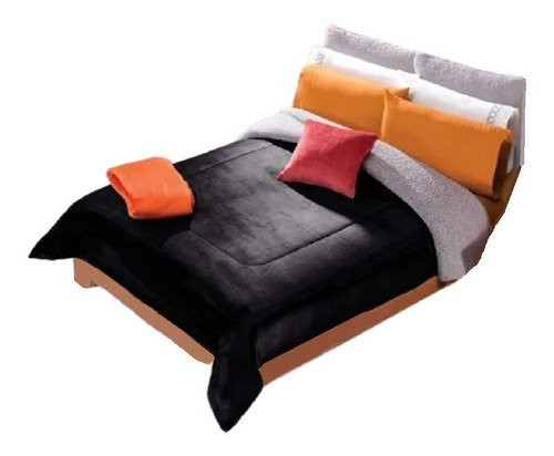 Cobertor Borrega Andromeda King Size Poliester Negro Concord