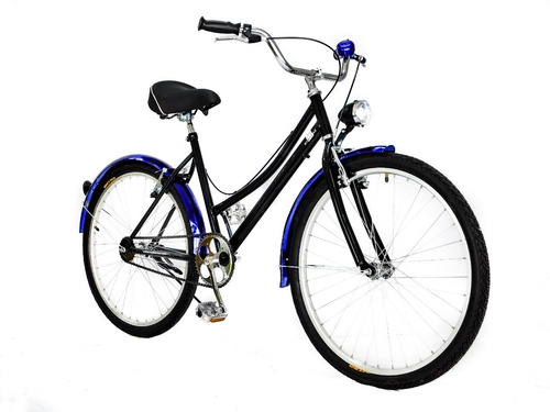 Bicicleta Vintage Urbana Nombre Luz Claxon Accesorios Azul