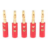 5pcs 4mm Gold Speaker Wire Banana Plug Prueba Audio Conector