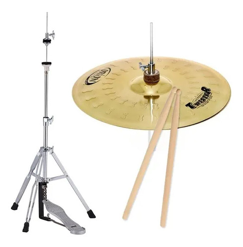 Platillo Orion Twister 14 Hihat + Soporte Dhs416 + Palillos 