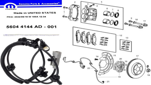 Sensor Abs Velocidad Trasero Jeep Commander 2006 Al 2010 Foto 4